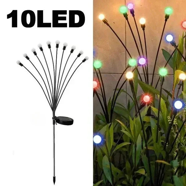 Outdoor Solar Firefly Lights Waterproof LED Technology Auto on Off Function Lawn Garden Courtyard Patio Warm White Lighting