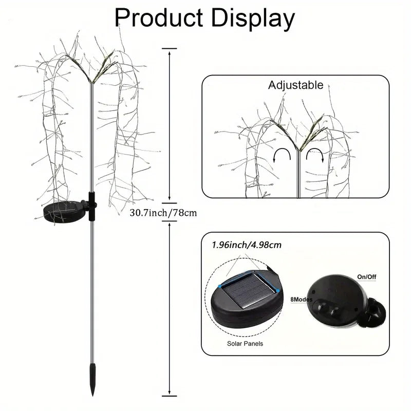 Solar Fireworks Lights 8 Lighting Modes To Switch Outdoor Waterproof Fairy Lights for Courtyards Gardens Holiday Decoration