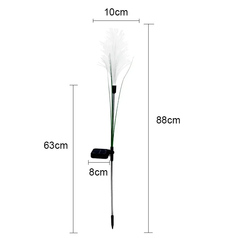 LED Solar Garden Reed Lamp Outdoor Waterproof Lawn Light Yard Christmas Decoration Path Lighting Decor Solar Power Light