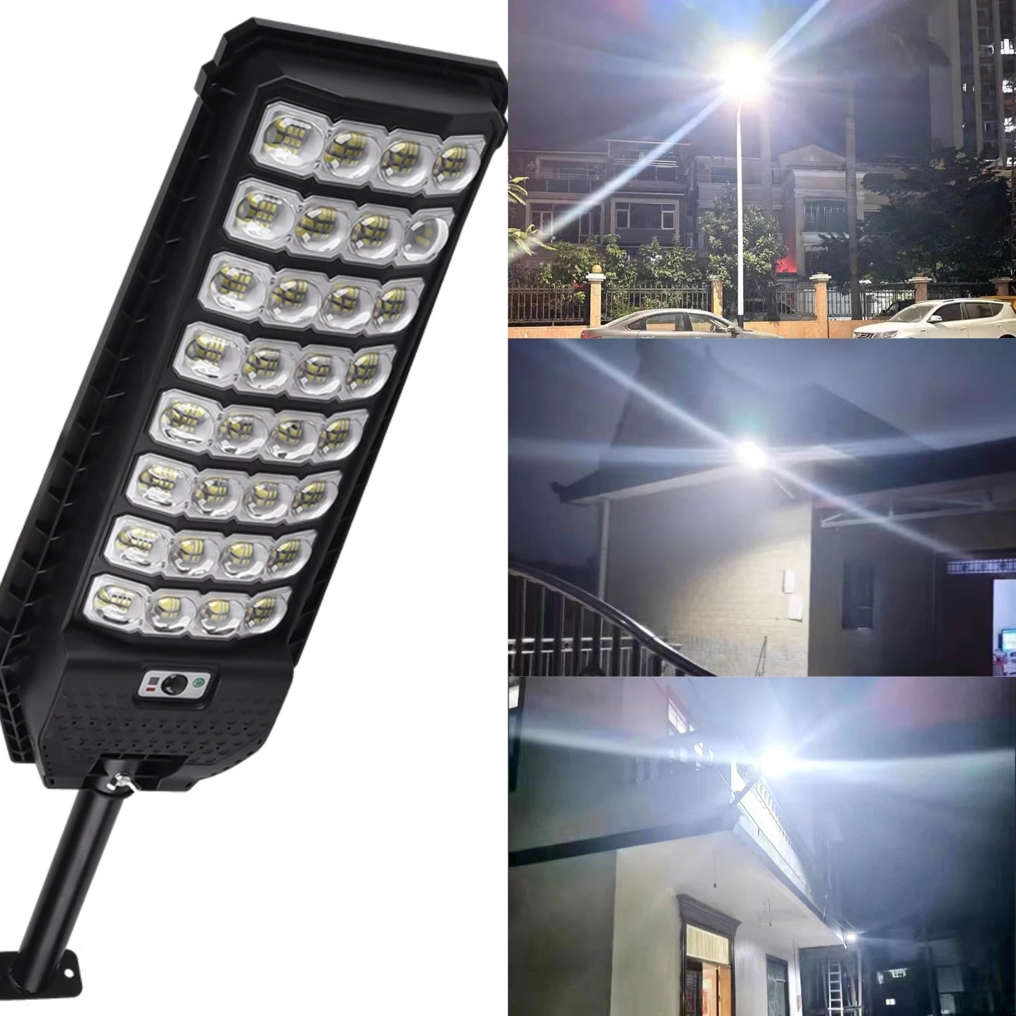 3 Modes 640LED Big Solar Street Lights Outdoor Sunlight Motion Sensor Solar Street Remote Control Waterproof Courtyard Wall Lamp