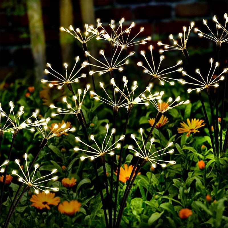 Solar Garden Light, Swaying Starburst Lights, Waterproof Outdoor Lamp, Yard Patio Pathway Decoration Warm White