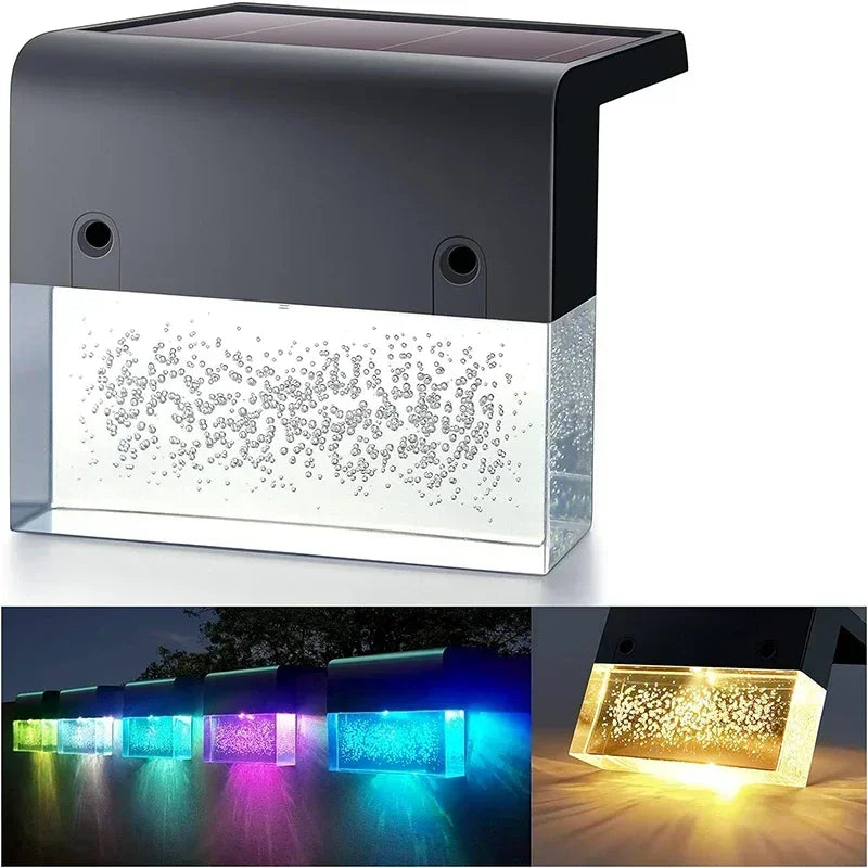 Solar Fence Light, 8 Pack LED Waterproof Stair Lights Outdoor Step Lamp for Garden, Yard, Patio, Gutter, Driveway