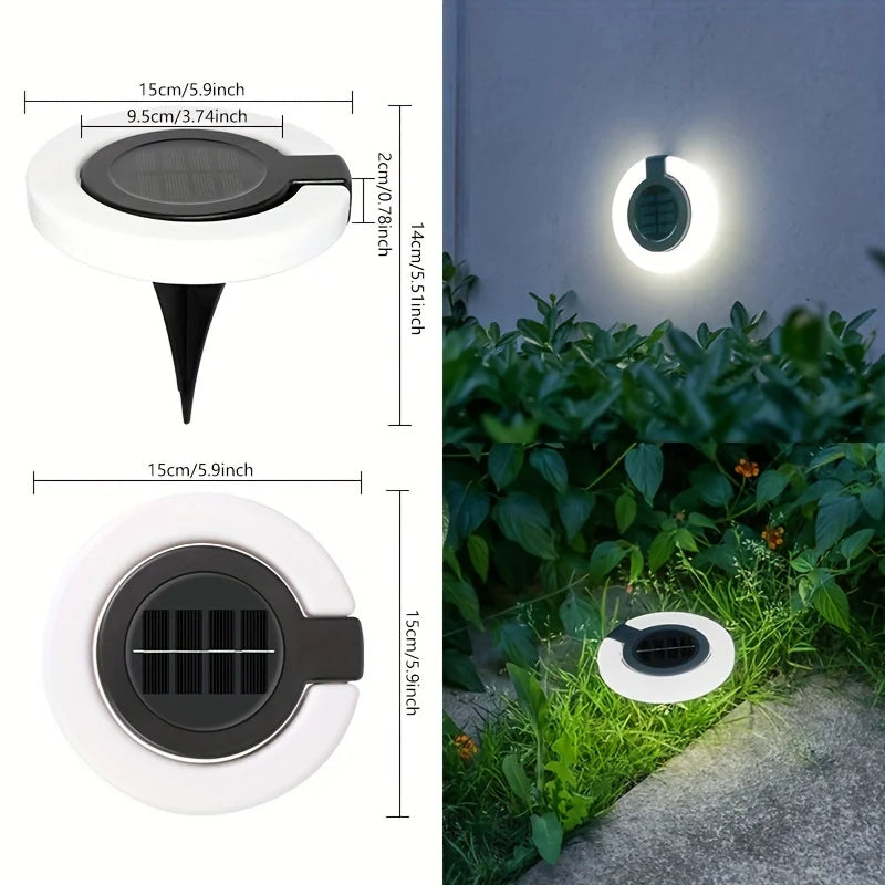 4 PCs Foldable 17LED Solar Lawn Light Outdoor Wall Lamp Waterproof Buried Lamp Warm/White Light Garden Garden Balcony Decoration