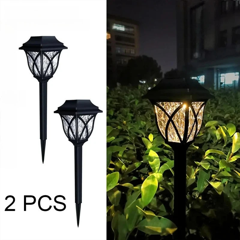 Led Solar Lawn Lights Outdoor Lamp Waterproof Warm Light Garden Courtyard for Walkway Path Villa Landscape Lights