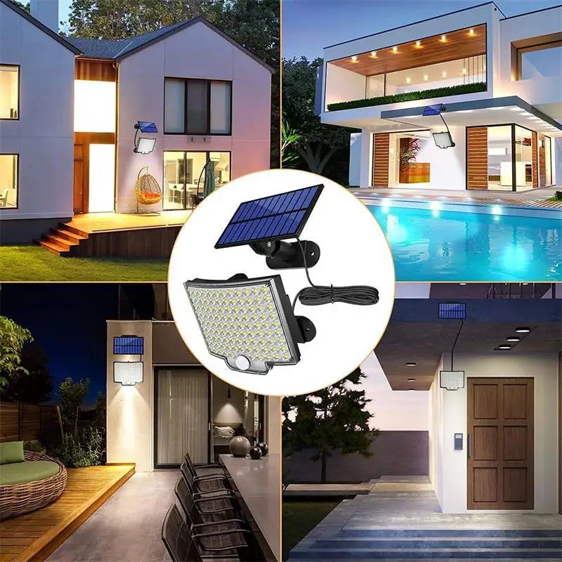 106 LED Super Bright Solar Light Outdoor Motion Sensor Solar Strong Power COB Garden Wall Lamp IP65 Waterproof 4 Working Modes