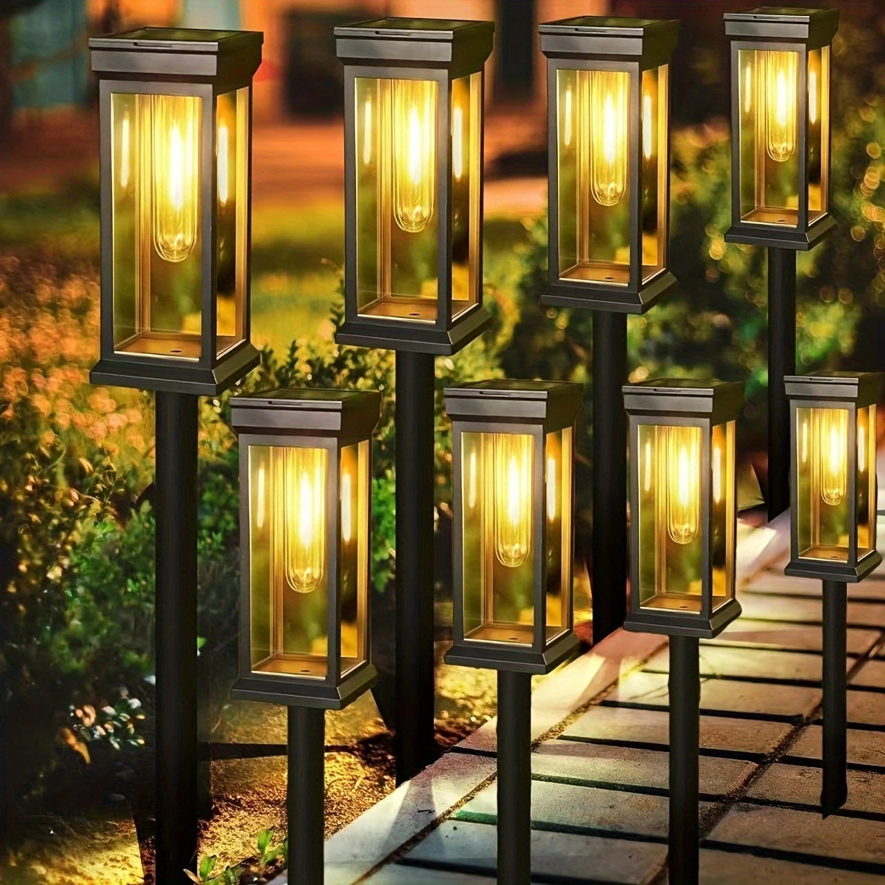 IP65 Waterproof Solar Lights 2/4/6/8 Pcs Outdoor Pathway Lights LED Garden Lighting for Patio Villa Yard Landscape Decoration