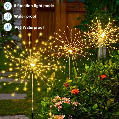 1 Pack Solar Fireworks Lights Outdoor,Holiday Lighting Firework Lights for Garden Patio,Wedding,Wall Decor Party Lights