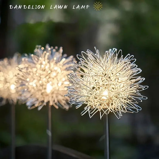 1PC Solar Dandelion LED Garden Lights,Stainless Steel Outdoor Lawn Lamp,Landscape Decoration for Villa,Balcony,Courtyard,Garden