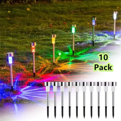 10pcs Solar Lawn Lights IP44 Waterproof Outdoor Garden Lighting for Halloween Christmas Party Yard Patio Pathway Landscape Decor