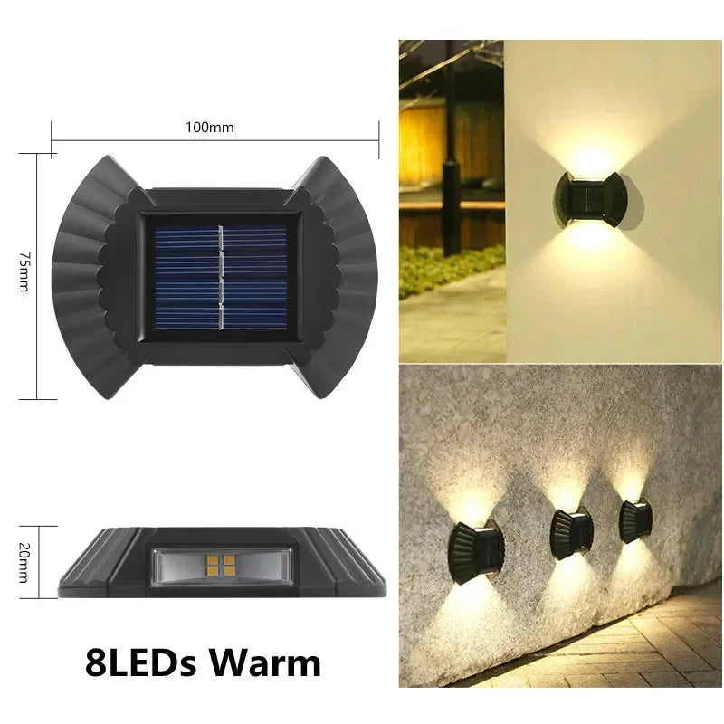 LED Solar Outdoors Lamp Outdoor Garden Waterproof Solar Light For Fence Lighting Wall Courtyard Decor Solar Powere Wall Light  ﻿