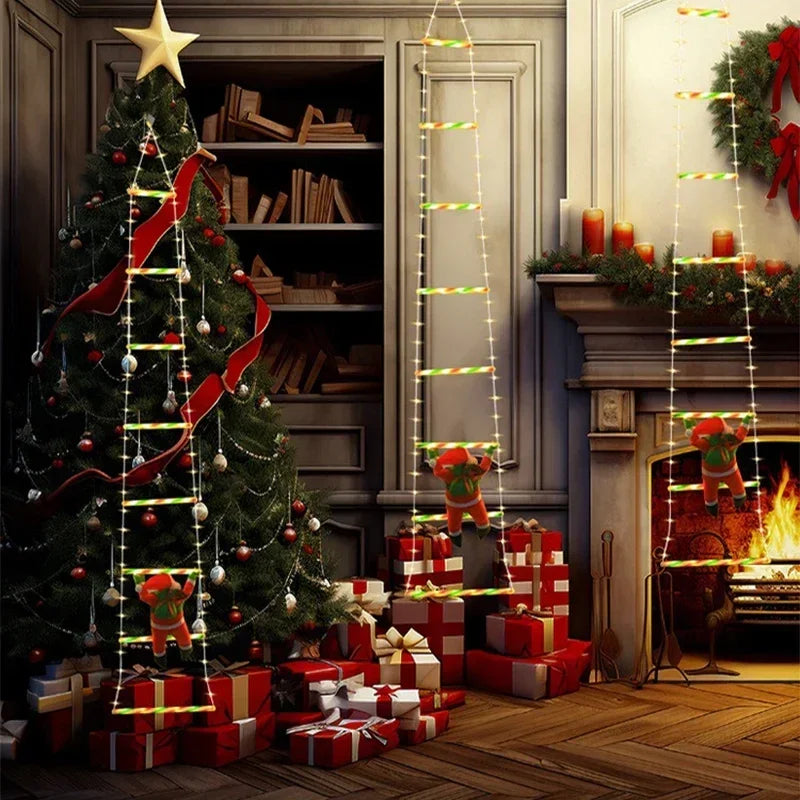 3M Santa Claus Climbing Ladder String Lights USB 8 Modes LED Lamp Christmas Decoration for Garden Cristmas Tree New Year Gift