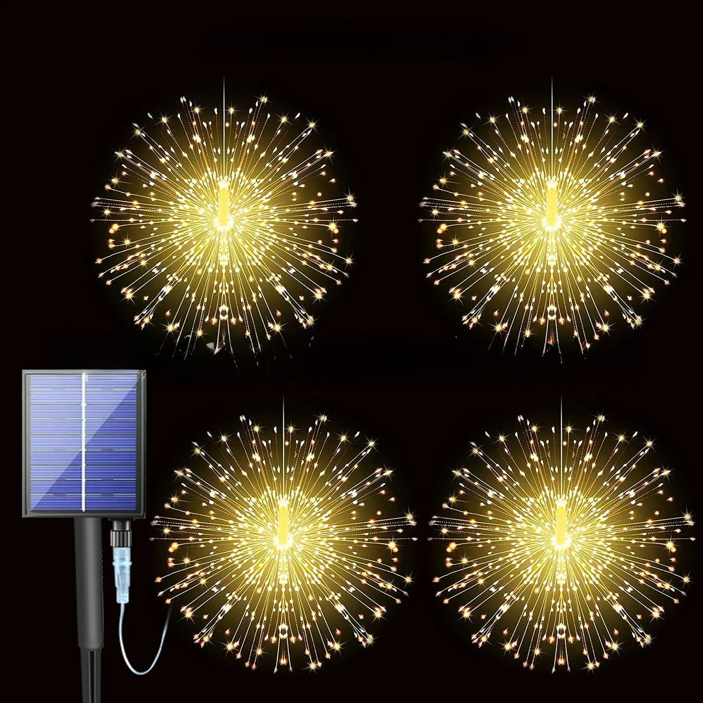 Solar Hanging Type Firework Lights 360/450/540 LEDs 8 Modes Copper Wire Hanging Fairy Lights for Yard Patio Tent Party Xmas