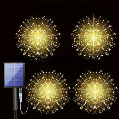Solar Hanging Type Firework Lights 360/450/540 LEDs 8 Modes Copper Wire Hanging Fairy Lights for Yard Patio Tent Party Xmas