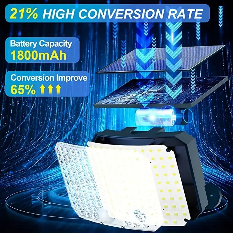 Outdoor Solar Wall Lamp Motion Sensor 118 LED Super Bright Solar Powered Lights 1800mAh Waterproof Lamp for Garden Yard Decor