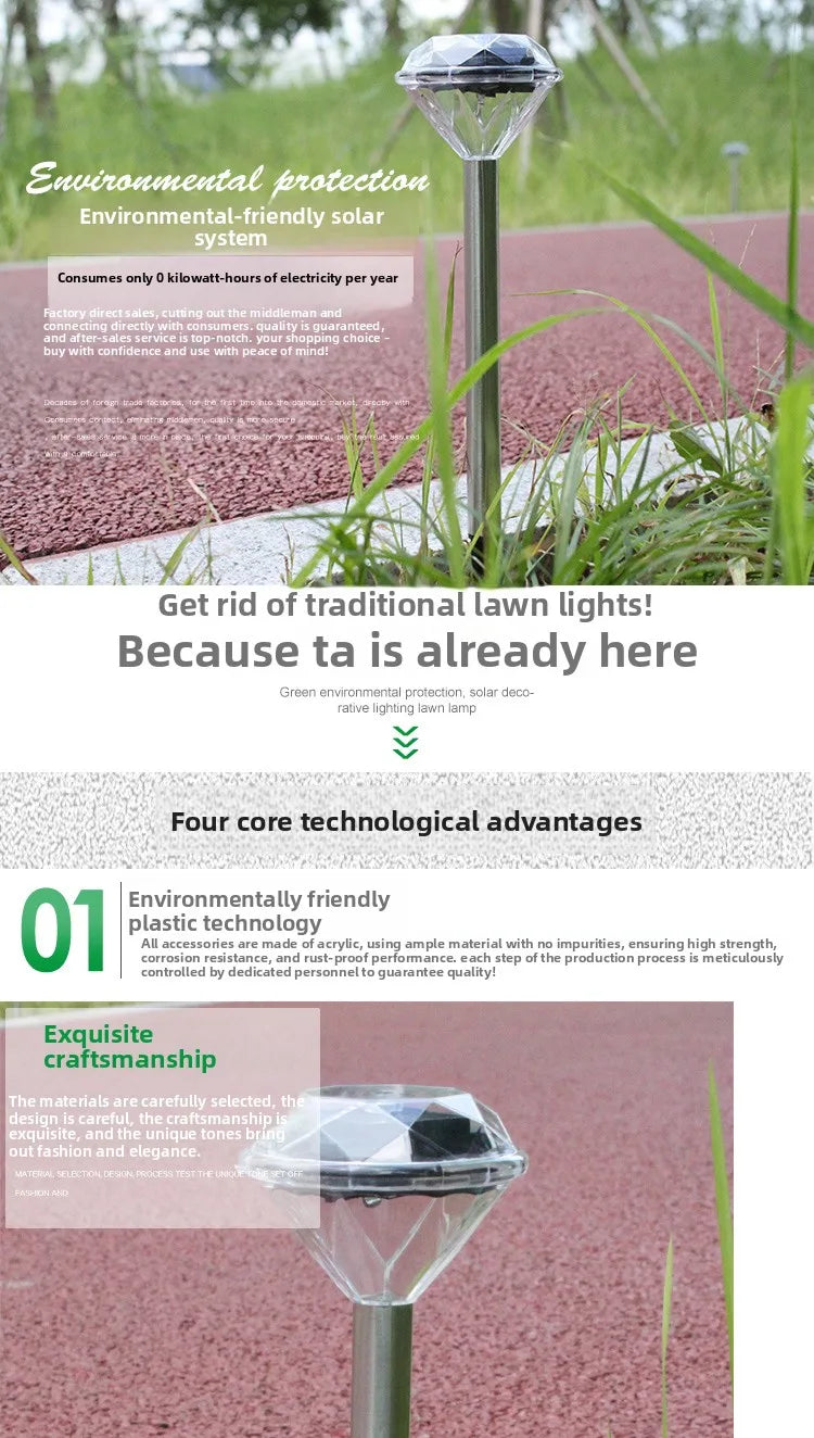 Solar Outdoor Lights Garden Lantern Solar Powered Lamp Waterproof Landscape Lighting Pathway Yard Lawn Garden Decoration