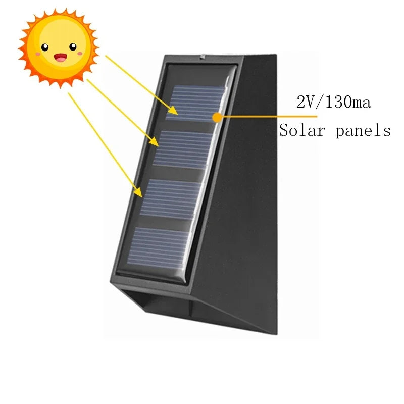Solar Wall Light Garden Up and Down Lamp Control Solar LED Garden Light Outdoor Waterproof Decoration Staircase Fence Solar Lamp