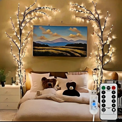72/96Led Lights,8Moeds Remote Control USB Powered Bendable Willow Vine Light, For Wall Home Decor Indoor Outdoor Night Lights