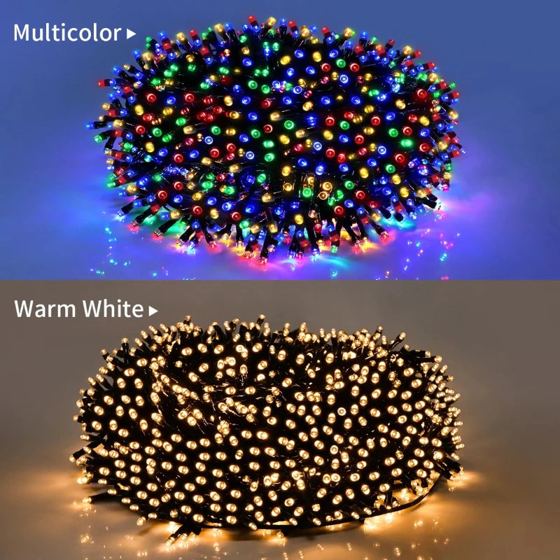 Outdoor Solar String Fairy Light Waterproof Garland Large Solar Panel Fast Charge Lamp for Chritmas Party Garden Decor