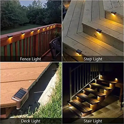 16 PCs of solar outdoor deck lights commercial street LED step lights suitable for balconies terraces stairs fences lanes paths