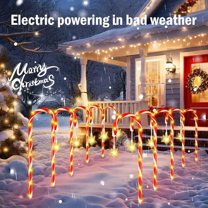 1Set Of 5/8 Solar Christmas Garden Light Outdoor Waterproof Candy Ground Light Christmas Decoration Lamp For Garden Lawn Festive