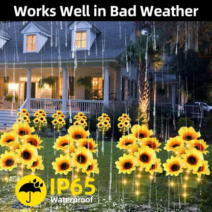 7 Heads LED Solar Simulation Sunflower Light Garden Yard Lawn Night Lights Landscape Lamp Home Decoration Christmas Flower Light