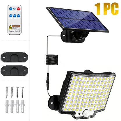 3 Modes Split Solar Lights Outdoor Waterproof with Motion Sensor Floodlight Remote Control for Patio Garage Backyard Wall Lamps