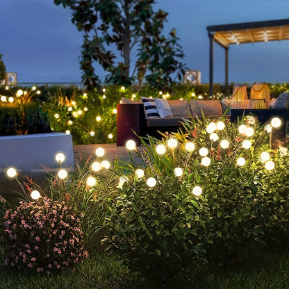 Solar LED Lights Garden Firework Warm Lights Outdoor 6/8 LEDs Waterproof Firefly Lawn Lamps Patio Pathway Decoration
