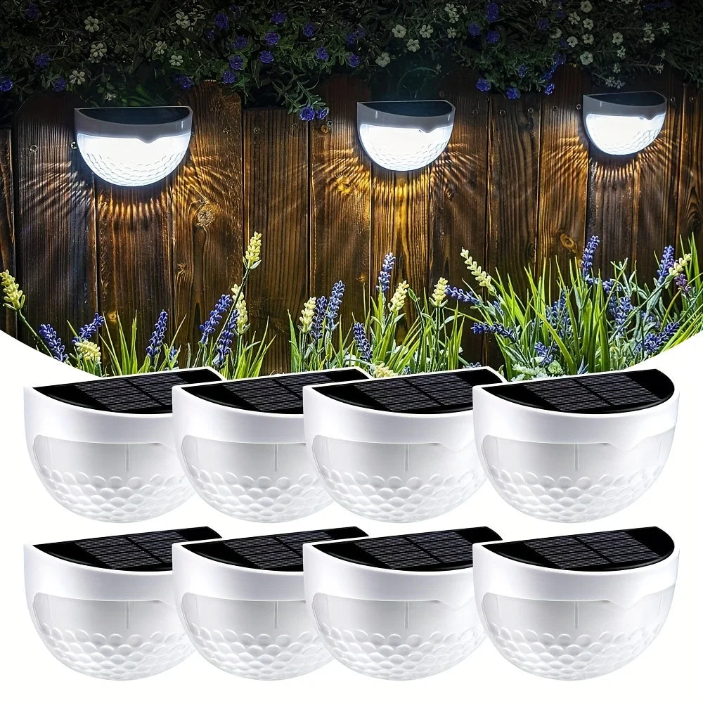 6PCs 6LED Solar Staircase Lights Waterproof Wall Lights Balcony Garden Steps Night Light for Outdoor Garden Boundary Patio Light