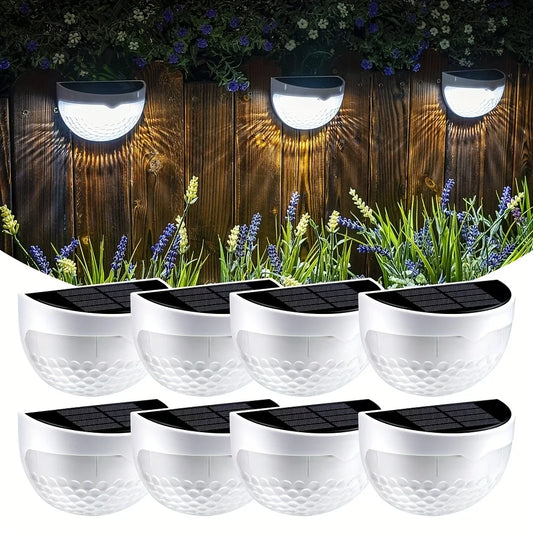 6PCs 6LED Solar Staircase Lights Waterproof Wall Lights Balcony Garden Steps Night Light for Outdoor Garden Boundary Patio Light