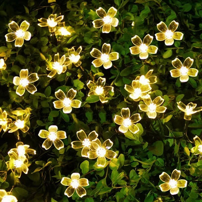 5M 20LED Solar String Lights Outdoor Waterproof 8 Mode Battery Operated Cherry Flower Light Garden Party Decoration