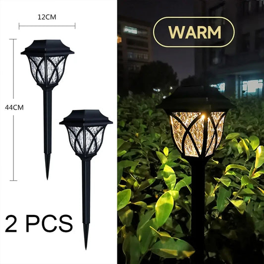 Led Solar Lawn Lights Outdoor Lamp Waterproof Warm Light Garden Courtyard for Walkway Path Villa Landscape Lights