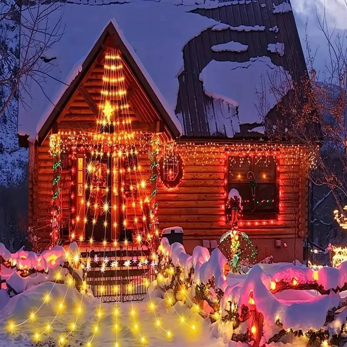 Waterproof String Light Solar Christmas Decorations 2M Led Waterfall Tree Fairy LampCamping Holiday Lights