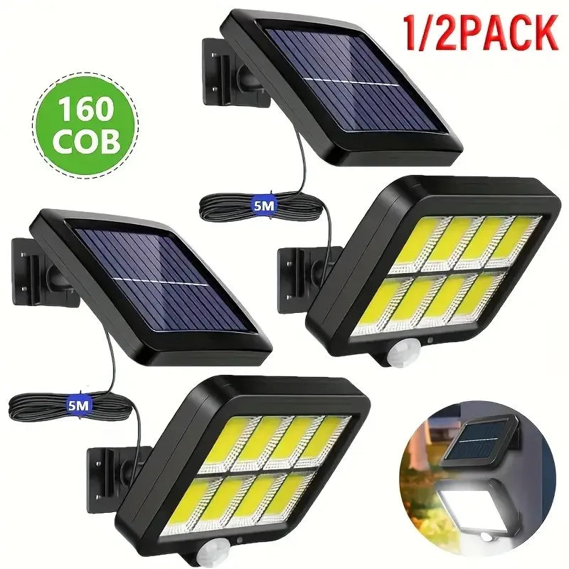 LED Solar Light for Outdoor Garden 3 Modes 160 COB Solar Wall Lamp Floodlight Waterproof  Stairs Solar Wall Lamp Remote Control