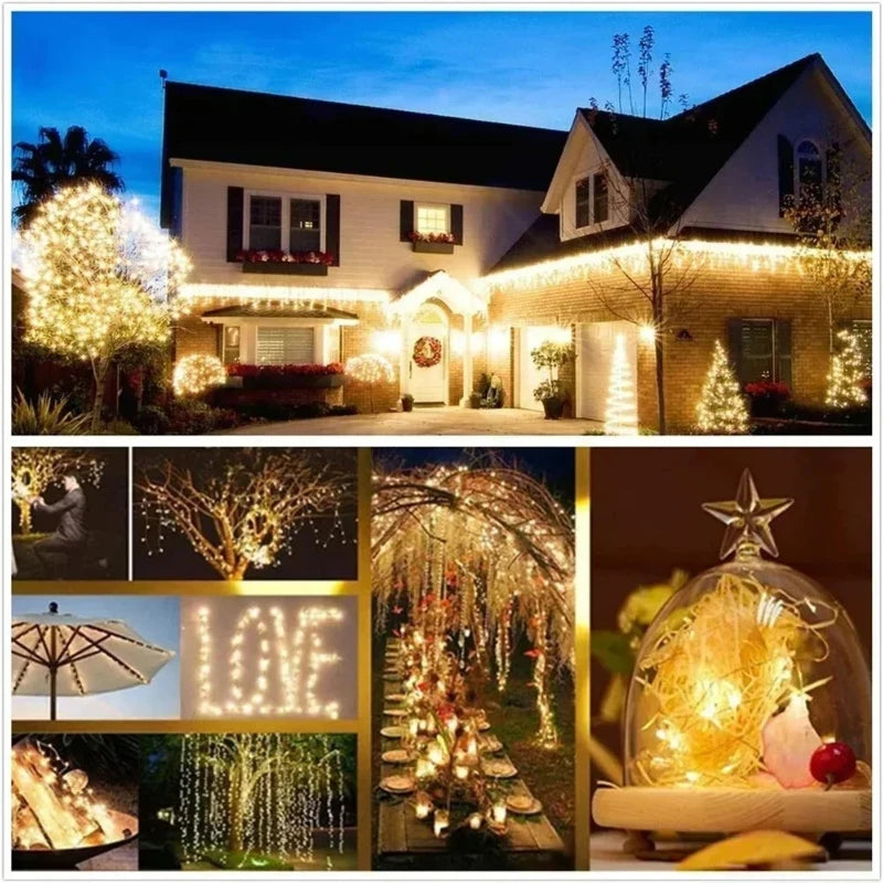 DIY Solar Led Light Outdoor Festoon Led Lamp Solar Garden Light Outdoor Waterproof Fairy Garland String Christmas Lights Decor