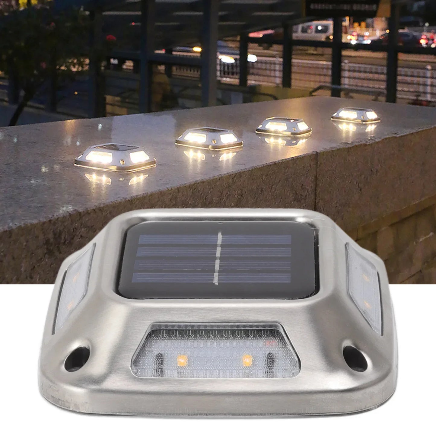 1PCS 8 LEDs Solar Ground Light Solar Light Waterproof Warm Light Solar Garden Lamp Outdoor Courtyards Driveway Marker Light