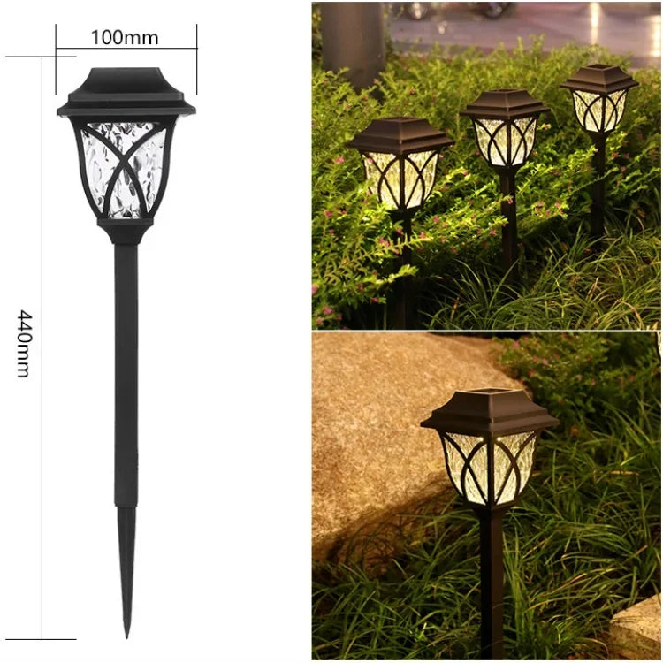2Pcs LED Solar Lawn Lights Outdoor Waterproof  Powered Lamp Garden Decoration Light For Walkway Path Villa Yard Solar Lamps