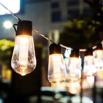 Edison Light Outdoor String Shatterproof Bulbs, Waterproof LED Solar Hanging Ambience Lights, for Yard Garden Patio Bistro