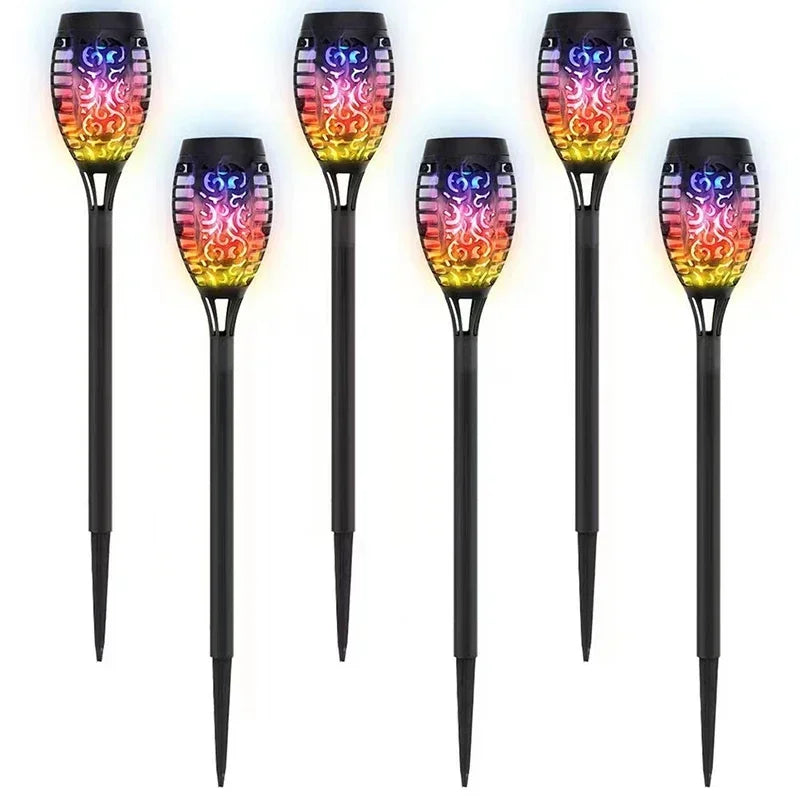 1/2/4/6/8/10Pcs Solar Flame Torch Lights Flickering Light Waterproof Garden Decoration Outdoor Lawn Path Yard Patio Floor Lamps