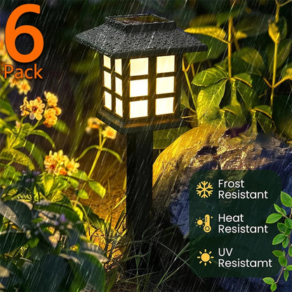 Solar Outdoor Light,6 Pack LED Walkway Lights Maintain 10 Hours of Lighting for Your Garden Landscape Path Yard Patio Driveway