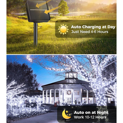LED Solar String Lights 300/200 LED 8 Modes Solar Powered Xmas Outdoor Garden Lights Waterproof Starry Christmas Fairy Lights