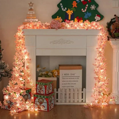 Artificial Sakura Flowers Vine for Wedding Decoration Garden Arch Home Room Decor Party Bridal Fake Silk Outdoor Ornament