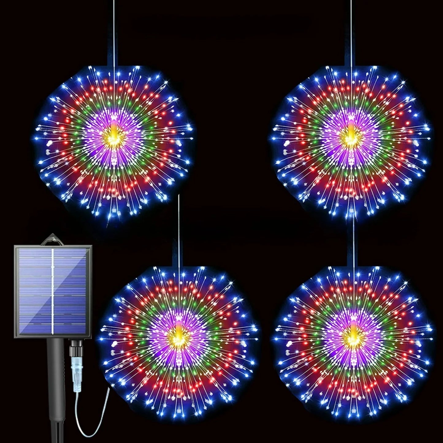 Solar Hanging Type Firework Lights 360/450/540 LEDs 8 Modes Copper Wire Hanging Fairy Lights for Yard Patio Tent Party Xmas