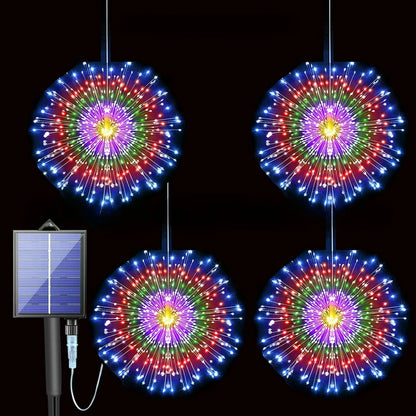 Solar Hanging Type Firework Lights 360/450/540 LEDs 8 Modes Copper Wire Hanging Fairy Lights for Yard Patio Tent Party Xmas