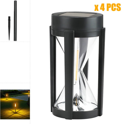 2PCS Solar Pathway Warm Lights Outdoor Waterproof Solar Powered Garden for Walkway Yard Backyard Landscape Lighting Decorative