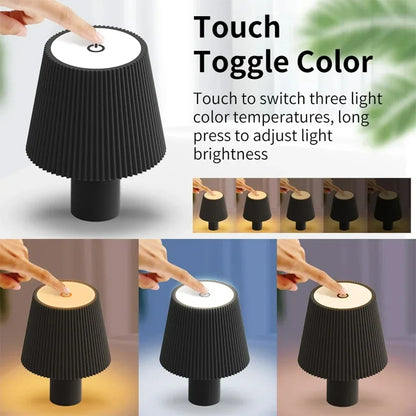 LED Table Lamps 3 Levels Dimmable Wireless Led Desk Lamp Touch Bedside Creative Ambient Light USB Rechargeable Bar Outdoor Decor