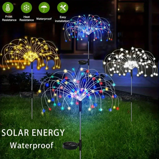 2/4/6/8/12 Packs Solar Garden Lights 200 LED Solar Powered Fireworks Lights w/ 600mAh Battery & 8 Modes Outdoor Yard Patio Decor