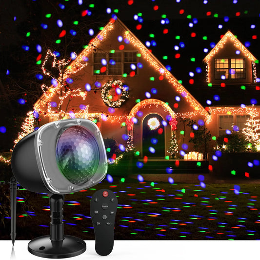 Christmas Projector Lights 15 Colors Snow Projection Lights for Home Indoor Yard Garden Party Show Club Pub Decorations