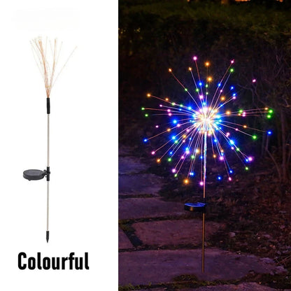 60 LED Solar Power Firework Lights Garden Decoration Fairy Lights Waterproof Outdoor Dandelion Lawn Lamp for Patio Garden Decor