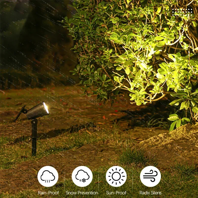 Solar LED Spotlight for Outdoor Garden Landscape Lighting Waterproof Solar Powered Spot Lights for Garden Lawn Yard Walkway