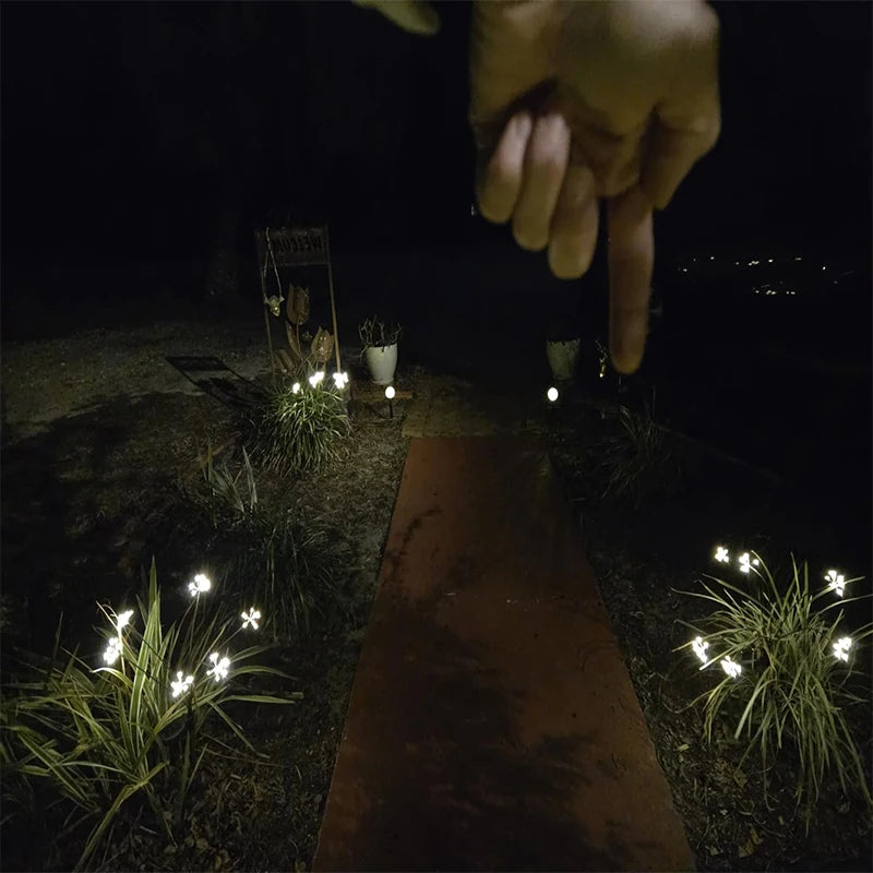 Solar Garden Light, Swaying Starburst Lights, Waterproof Outdoor Lamp, Yard Patio Pathway Decoration Warm White